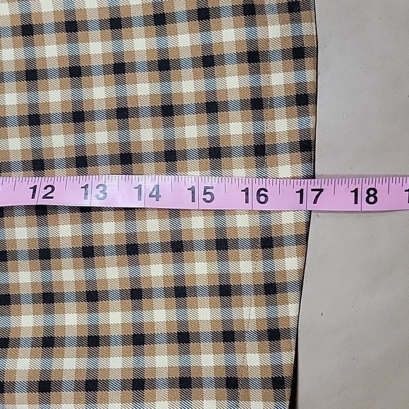 BP Size S Black Tan Cream Plaid Faux Wrap Button Front Mini Skirt, NEW with Tag - Picture 8 of 11